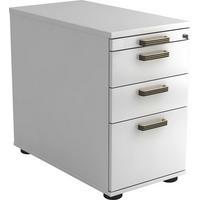 ANSTELLCONTAINER Weiß  - Schwarz/Alufarben, KONVENTIONELL, Holzwerkstoff/Kunststoff (42,8/72-76/80cm) - Venda