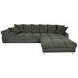 ECKSOFA in Webstoff Dunkelgrün  - Dunkelgrün, Design, Textil/Metall (337/228cm) - Carryhome