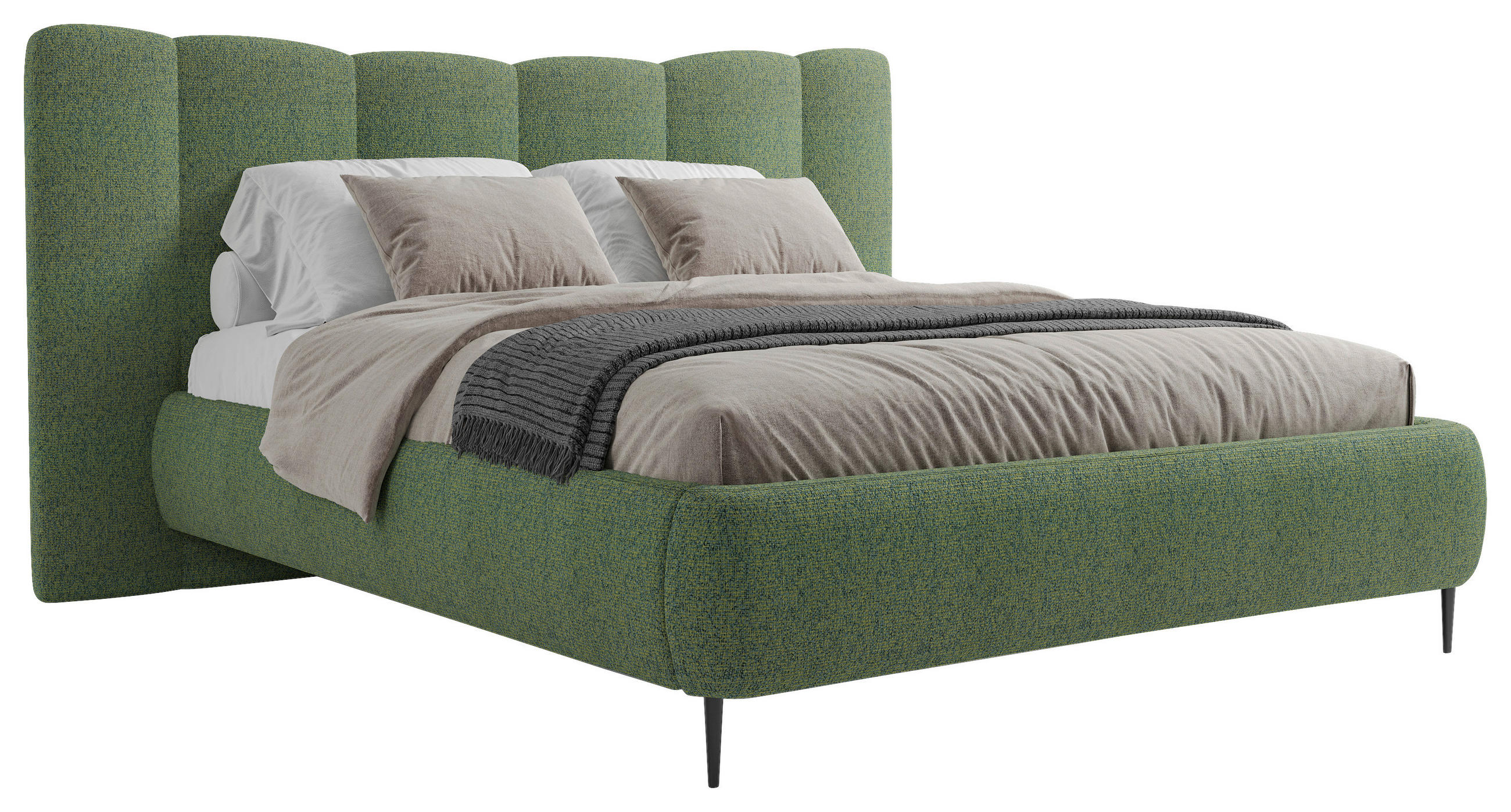 STOPPAD SÄNG 140/200 cm  i grön  - grön, Modern, metall/trämaterial (140/200cm) - MID.YOU