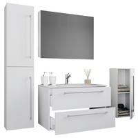 BADRUM 127 cm  - vit/grå, Modern, metall/trämaterial (127cm) - MID.YOU