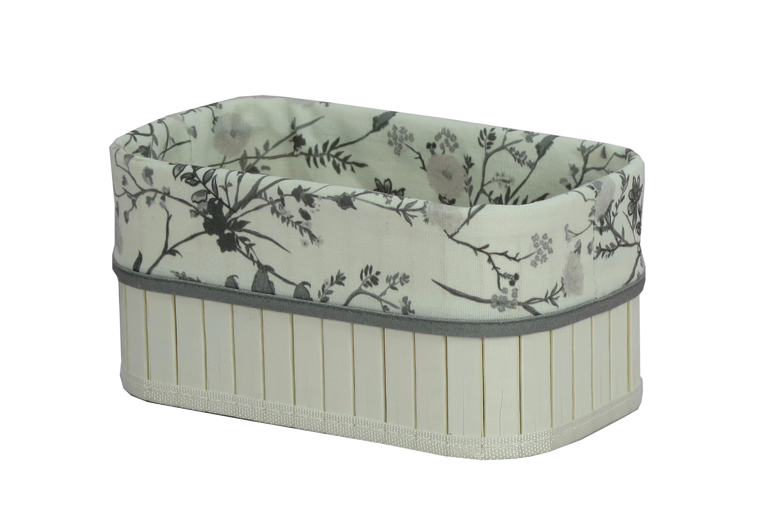 REGALKORB 24/14/12 cm   - Weiß, Basics, Holz/Textil (24/14/12cm) - Ambia Home