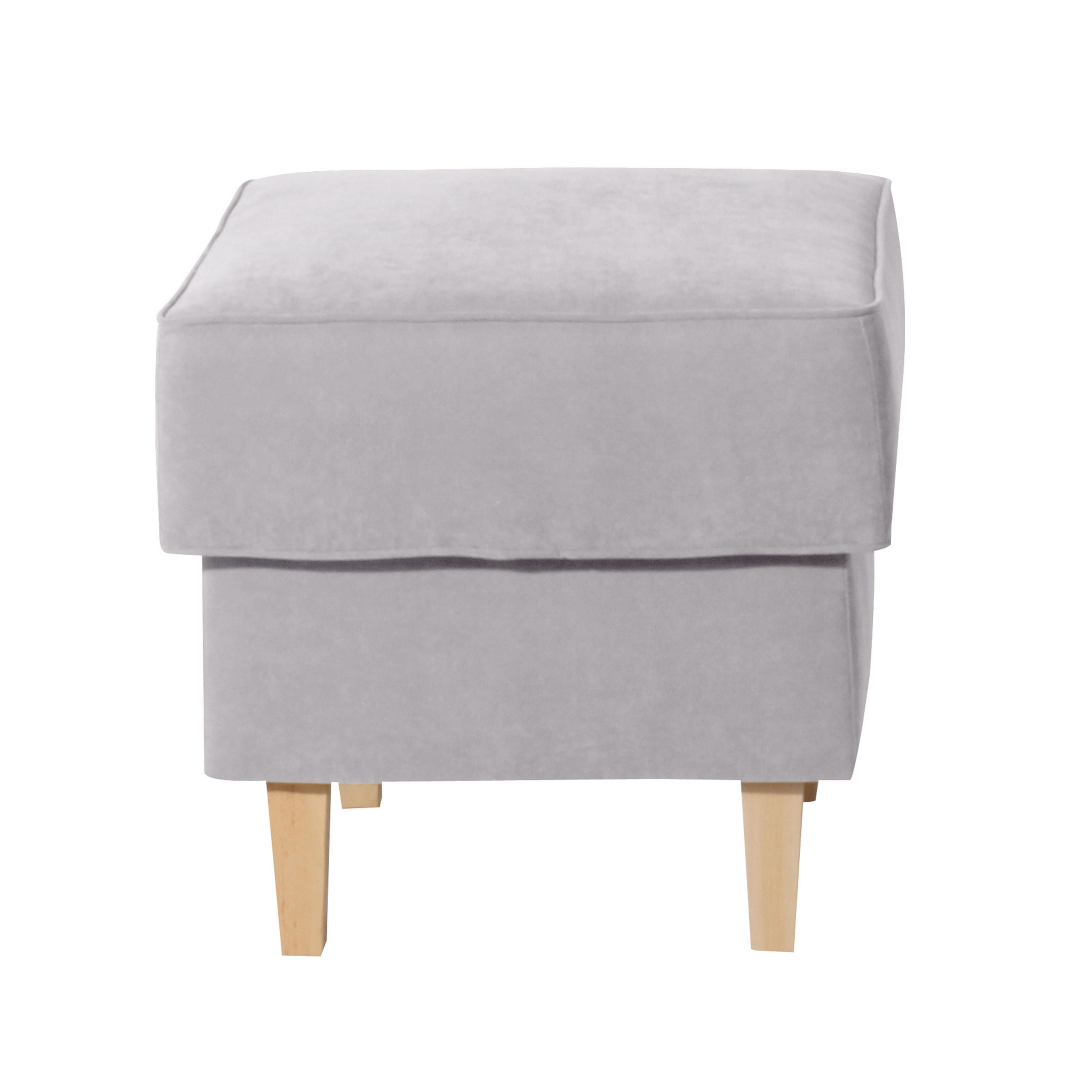 HOCKER in Textil Silberfarben  - Buchefarben/Silberfarben, Design, Holz/Textil (53/45/53cm) - Max Winzer
