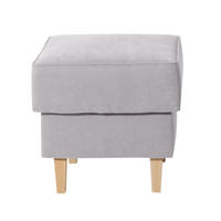 HOCKER in Textil Silberfarben  - Buchefarben/Silberfarben, Design, Holz/Textil (53/45/53cm) - Max Winzer