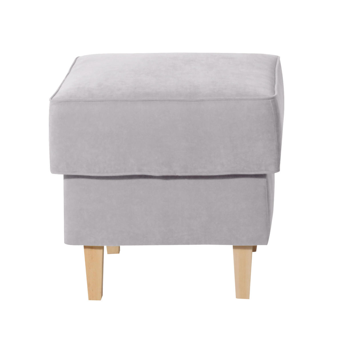 HOCKER in Textil Silberfarben  - Buchefarben/Silberfarben, Design, Holz/Textil (53/45/53cm) - Max Winzer