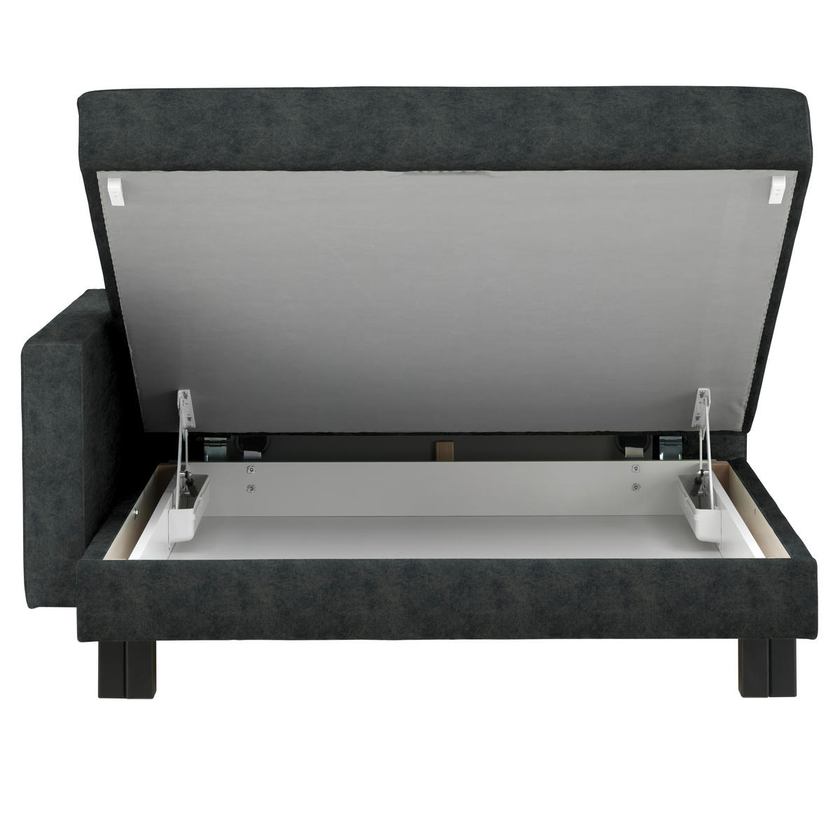 LIEGE  in Velours Anthrazit  - Eiche dunkel/Anthrazit, MODERN, Holz/Textil (137/72/155cm) - Joka