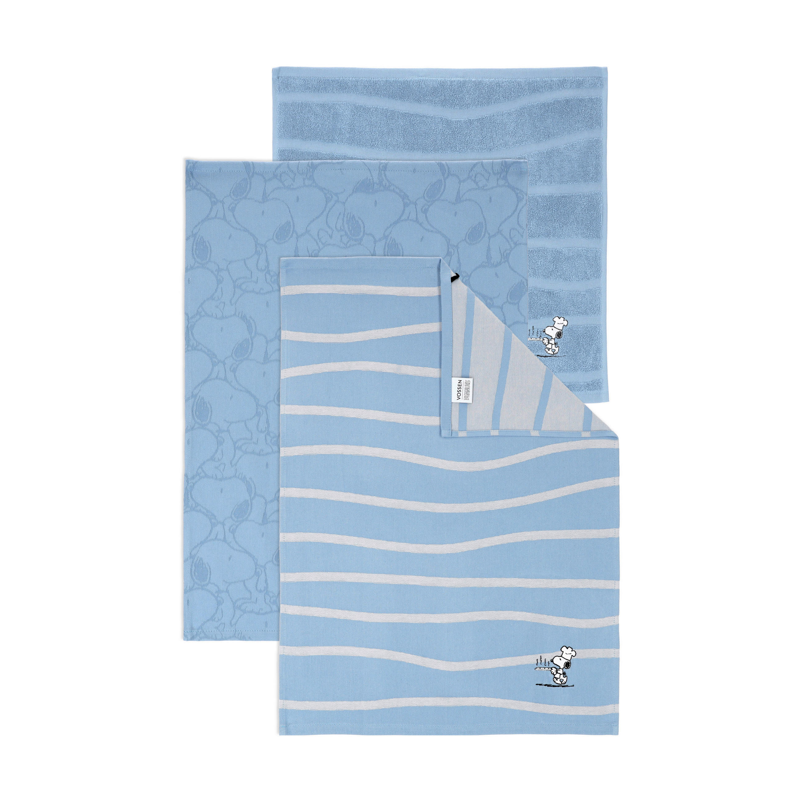 Vossen Geschirrtuch-Set Snoopy Chef Bundle Blau 50x70 cm