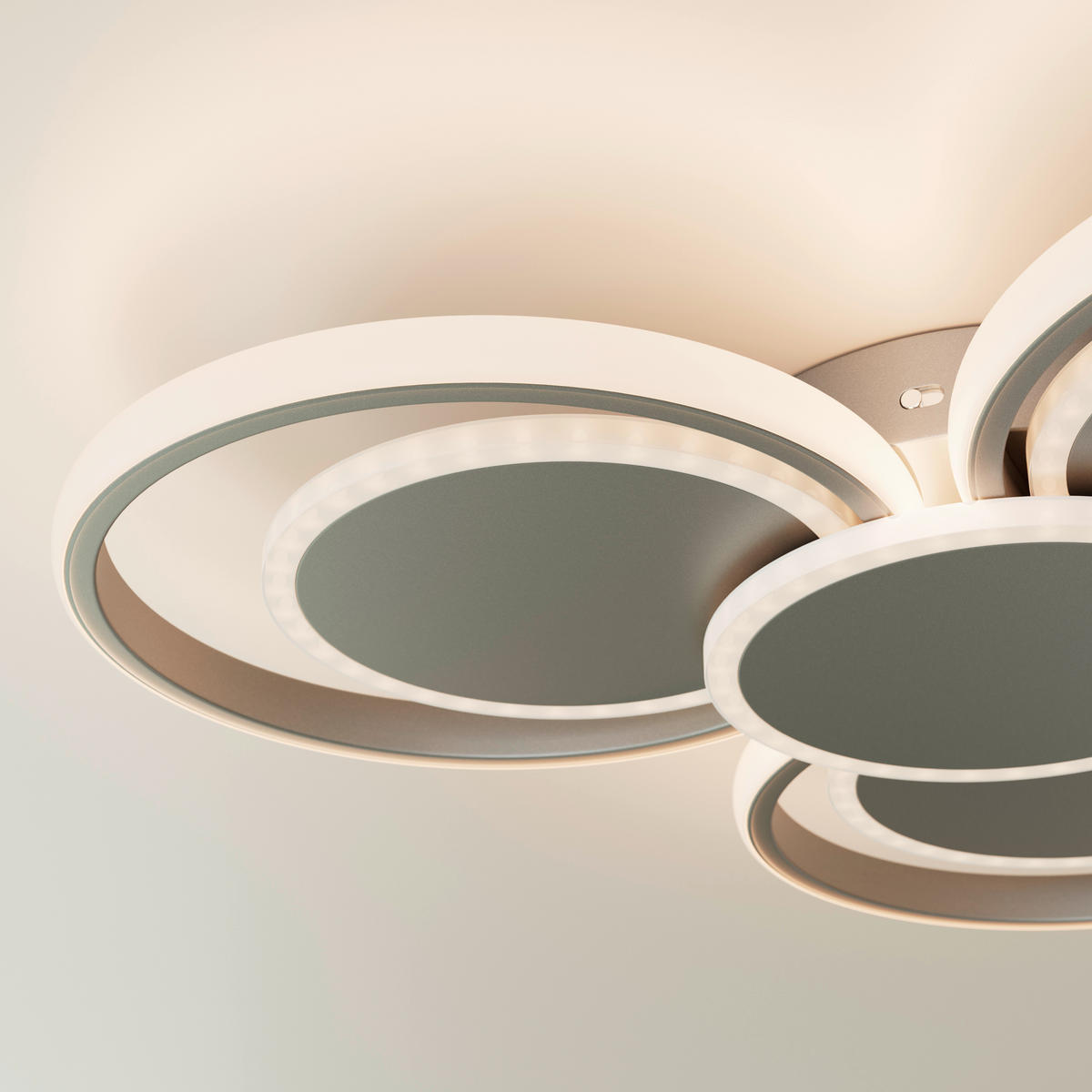 STROPNÉ LED SVIETIDLO, 57/7 cm  - sivá, Design, kov/plast (57/7cm) - Novel