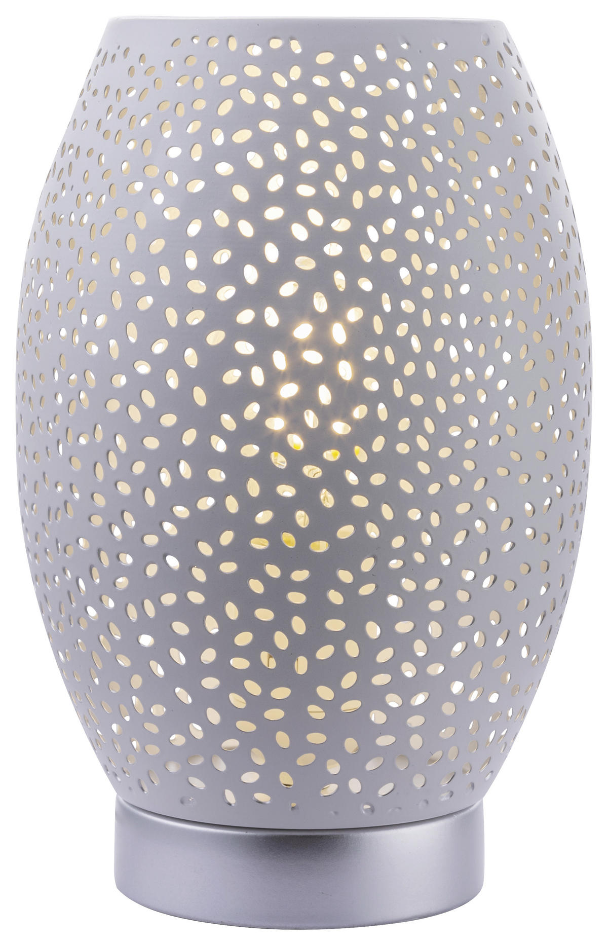 TISCHLEUCHTE - Weiss/Silberfarben, Basics, Metall (15/23cm) - Globo