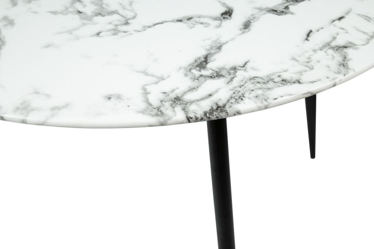 ESSTISCH in Metall, Glas 120/120/76 cm  - Schwarz/Weiß, MODERN, Glas/Metall (120/120/76cm) - MID.YOU