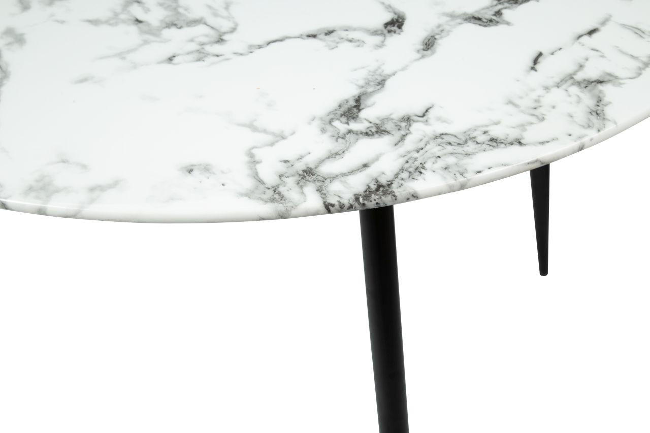 Thumbnail - Mid.you Esstisch Marmoroptik, Weiß, Metall, Glas, rund, Rundrohr, 120x76x120 cm, Esszimmer, Tische, Esstische, Glastisch...