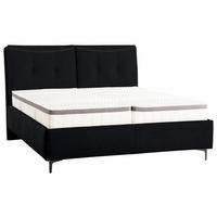 POLSTERBETT 160/200 cm  in Schwarz  - Schwarz, Konventionell, Leder/Holz (160/200cm) - Novel