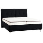 POLSTERBETT Matratze, Lattenrost, Topper Schwarz 180/200 cm  - Schwarz, KONVENTIONELL, Leder/Holz (180/200cm) - Novel