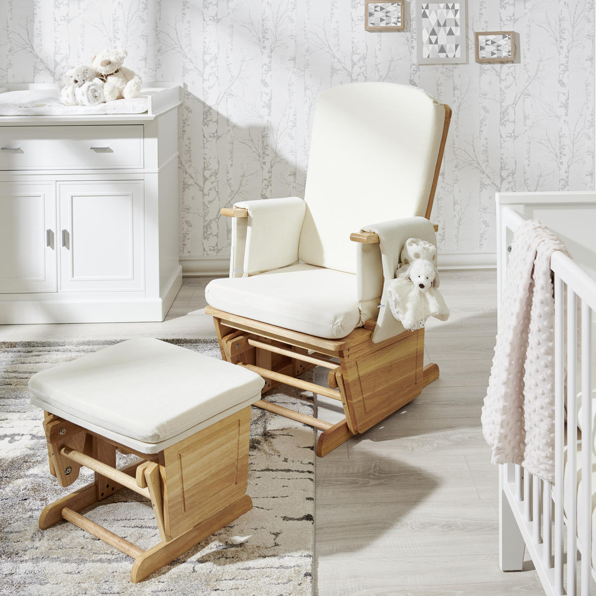 SZOPTATÓSZÉK - natúr/krém, Basics, textil/fa (56/101/73cm) - My Baby Lou