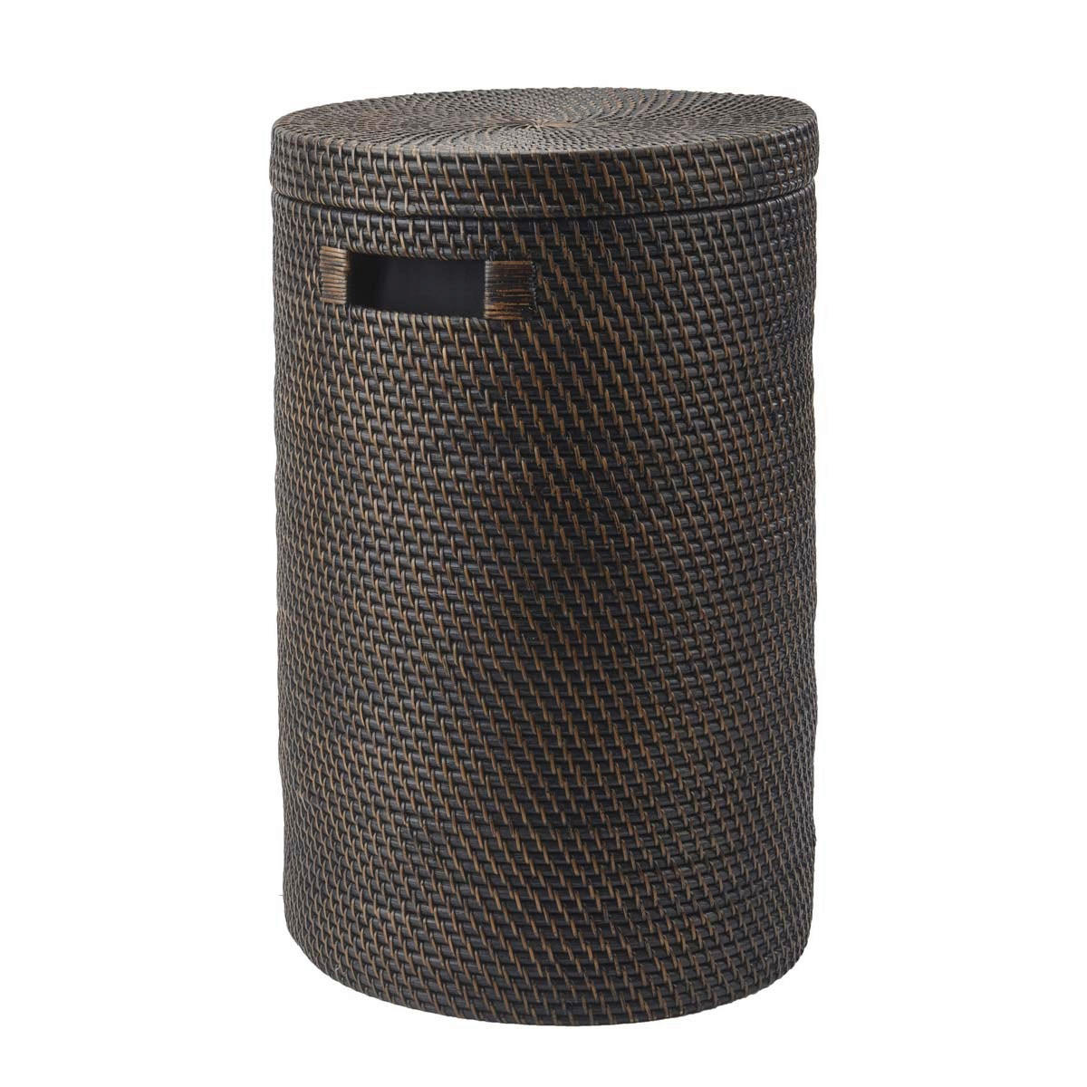 WÄSCHEKORB - Dunkelbraun, Basics, Holz (37/60cm) - Aquanova