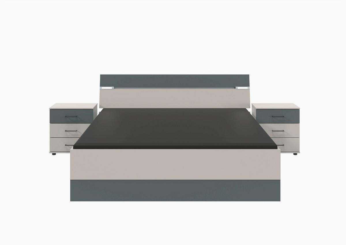 BETTANLAGE - Graphitfarben/Grau, MODERN (180/200cm) - Boxxx