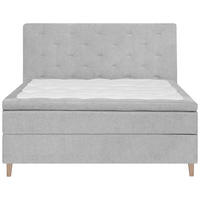 BOXSPRINGBETT 160/200 cm  in Grau  - Eichefarben/Grau, KONVENTIONELL, Holz/Textil (160/200cm) - Welnova