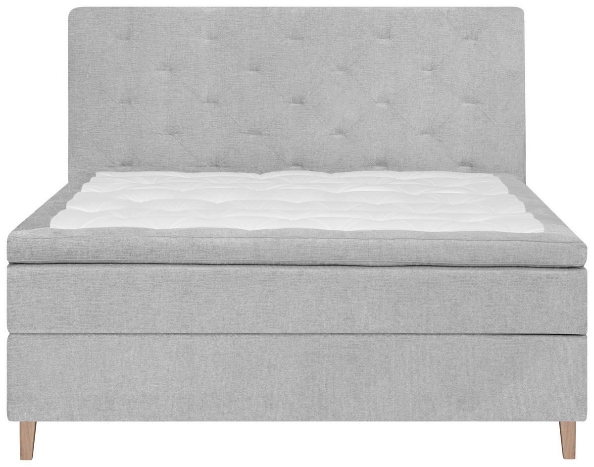 BOXSPRINGBETT 120/200 cm  in Grau  - Eichefarben/Grau, Konventionell, Holz/Textil (120/200cm) - Welnova