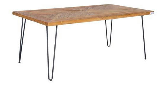 COUCHTISCH in Holz, Metall 107/60/45 cm  - Schwarz/Naturfarben, ROMANTIK / LANDHAUS, Holz/Metall (107/60/45cm) - Xora