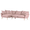 ECKSOFA Rosa Mikrofaser  - Buchefarben/Rosa, Trend, Holz/Textil (170/267cm) - Ambia Home