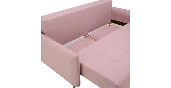 SCHLAFSOFA Webstoff Rosa  - Eichefarben/Rosa, Design, Holz/Textil (227/98/113cm) - Carryhome