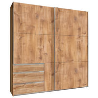 SCHWEBETÜRENSCHRANK 200/216/65 cm,  in Plankeneiche, 2 Tür(en)  - Chromfarben/Plankeneiche, MODERN, Holzwerkstoff (200/216/65cm) - MID.YOU