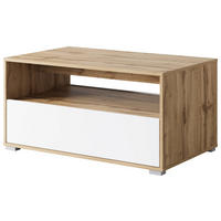 COUCHTISCH in Holzwerkstoff   - Weiss/Eiche Wotan, Trend, Holzwerkstoff/Kunststoff (90/45/55cm) - Livetastic