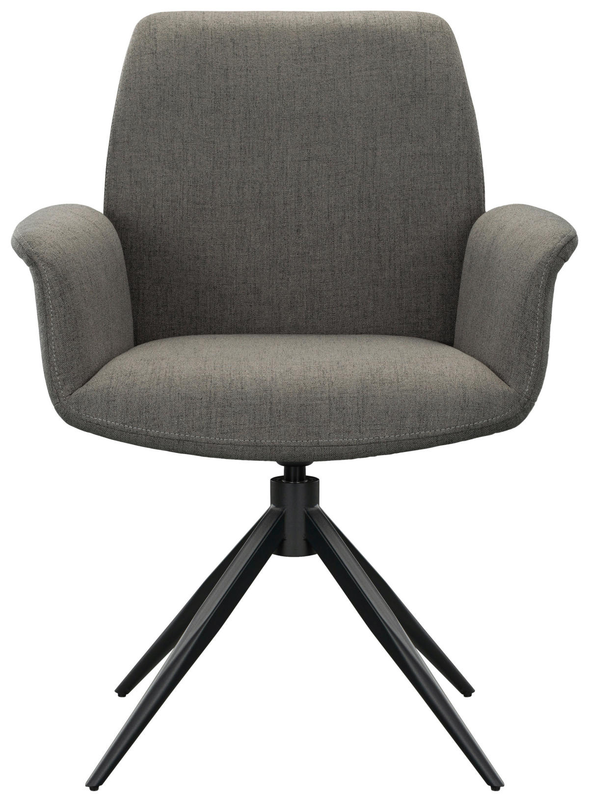 ARMLEHNSTUHL  Sitzfläche 360° drehbar, automatische Rückholfunktion Mikrofaser  Grau, Schwarz  - Schwarz/Grau, Design, Textil/Metall (66/89/64,5cm) - Novel