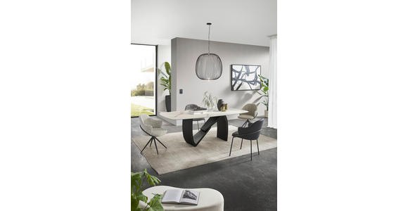 ESSTISCH in Metall, Keramik 220/110/76 cm  - Beige/Schwarz, Design, Keramik/Metall (220/110/76cm) - Belluti