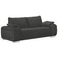 2-SITZER-SOFA Lederlook Anthrazit  - Chromfarben/Anthrazit, KONVENTIONELL, Textil/Metall (212/85/95cm) - Carryhome