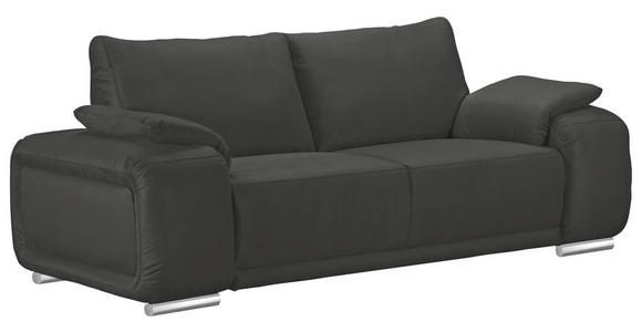 2-SITZER-SOFA Lederlook Anthrazit - Chromfarben/Anthrazit, KONVENTIONELL, Textil/Metall (212/85/95cm) - Carryhome