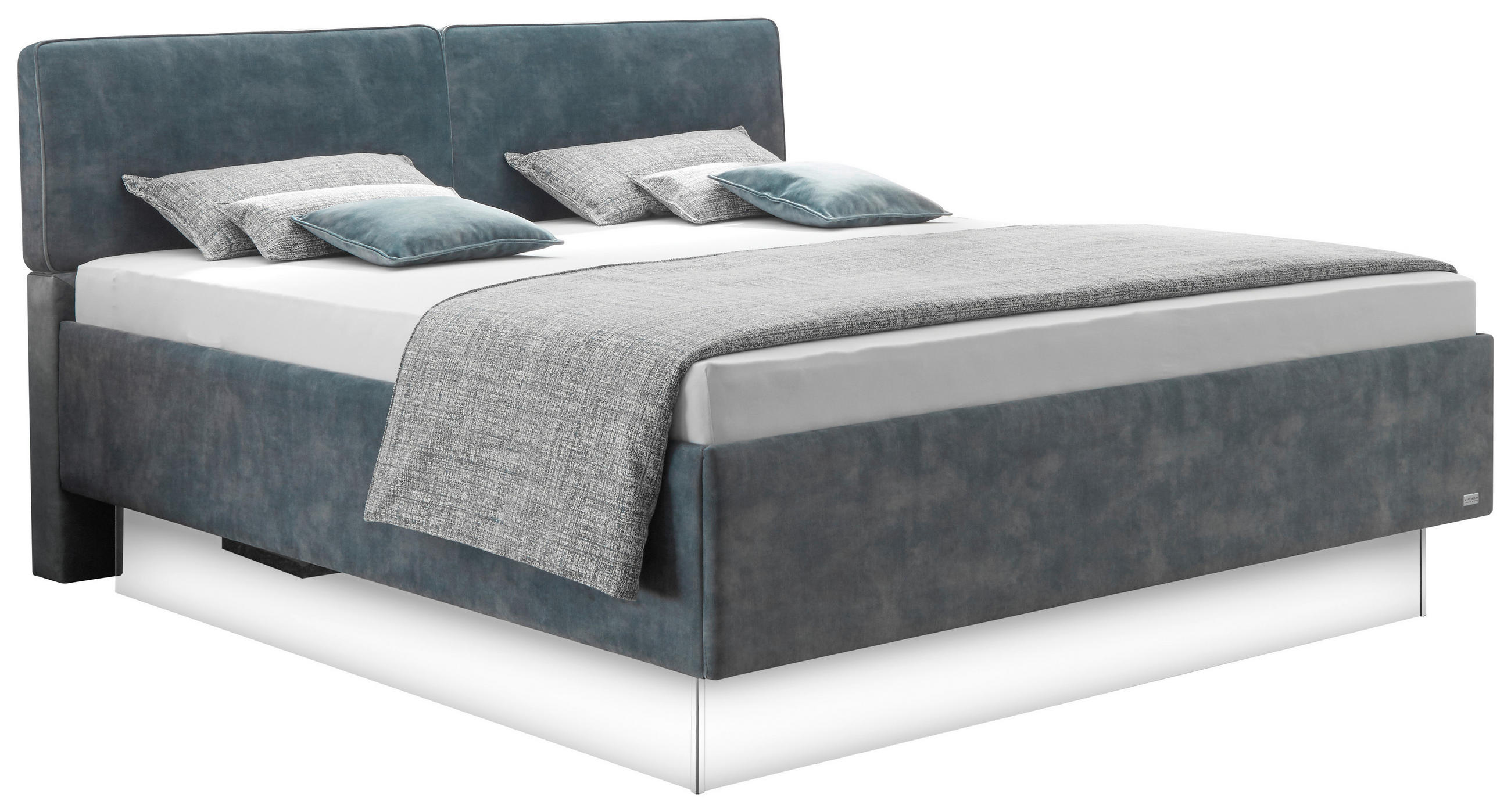 POLSTERBETT 180/200 cm  in Grau  - Grau, Basics, Holzwerkstoff/Kunststoff (180/200cm) - RUF Betten