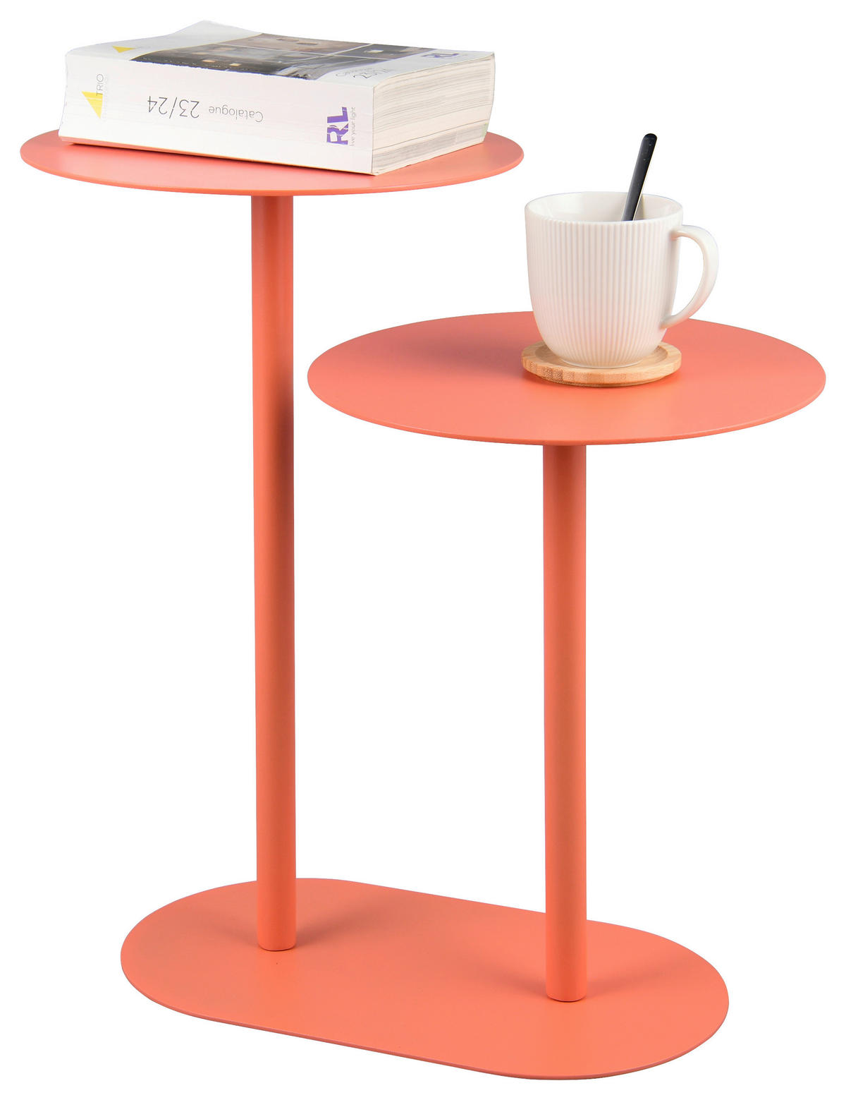 BEISTELLTISCH 50/30/53 cm Aprikose rund  - Aprikose, Design, Metall (50/30/53cm)