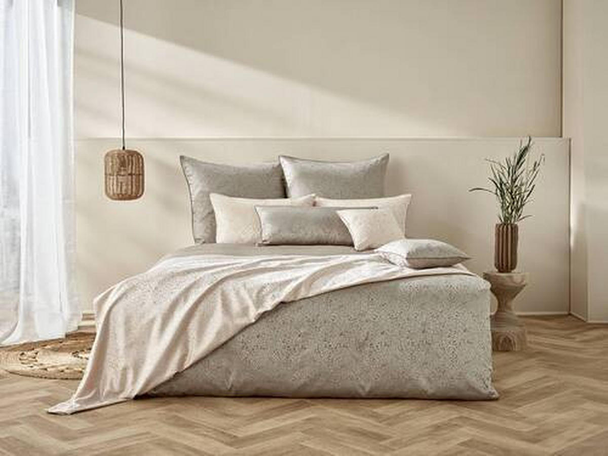 POSTELJNINA LOVE 240/220 cm damast biserna  - biserna, Konvencionalno, tekstil (240/220cm) - Curt Bauer