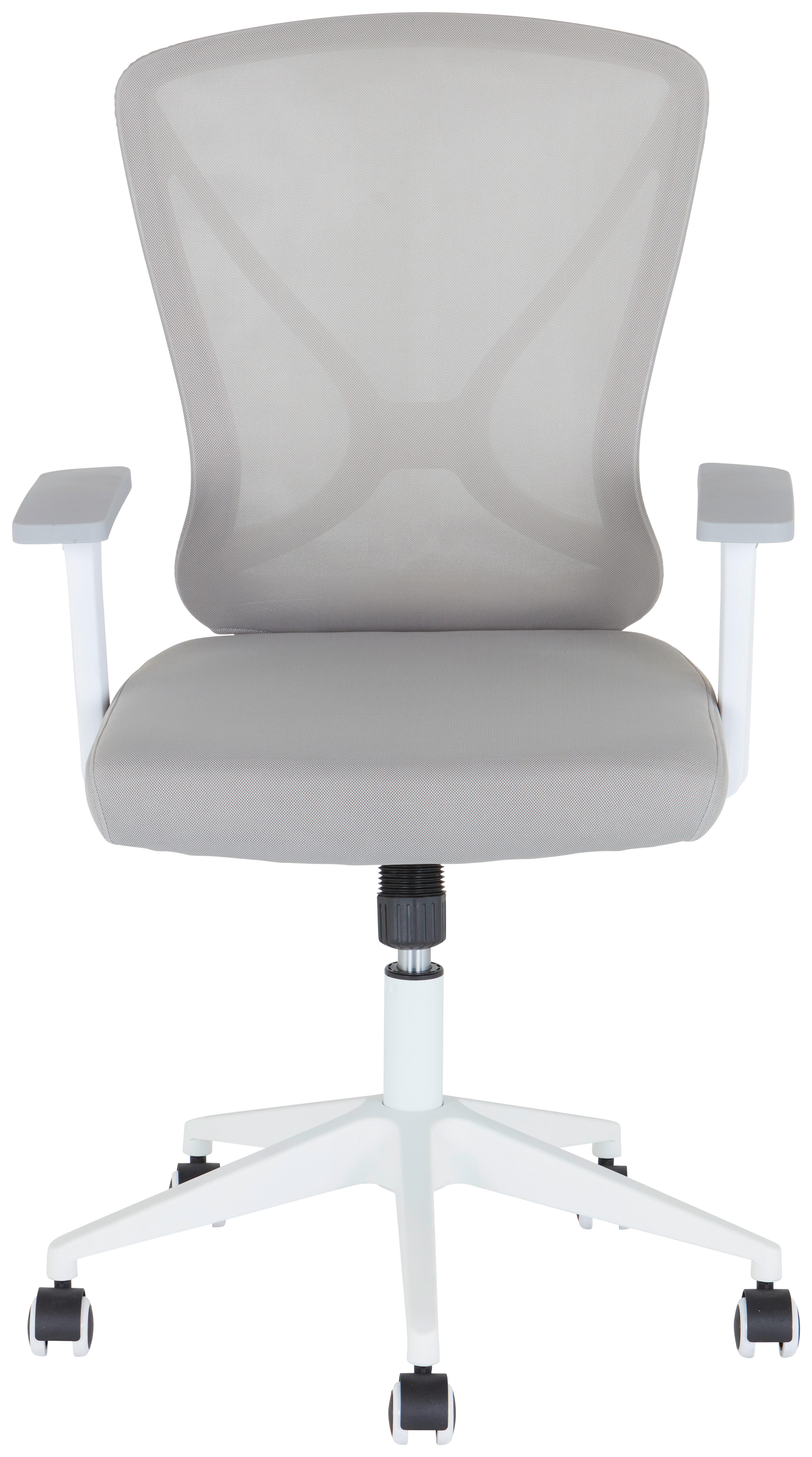 SCAUN ROTATIV  microfibră gri, alb  - alb/gri, Modern, plastic/textil (63/97-105/57cm) - MID.YOU