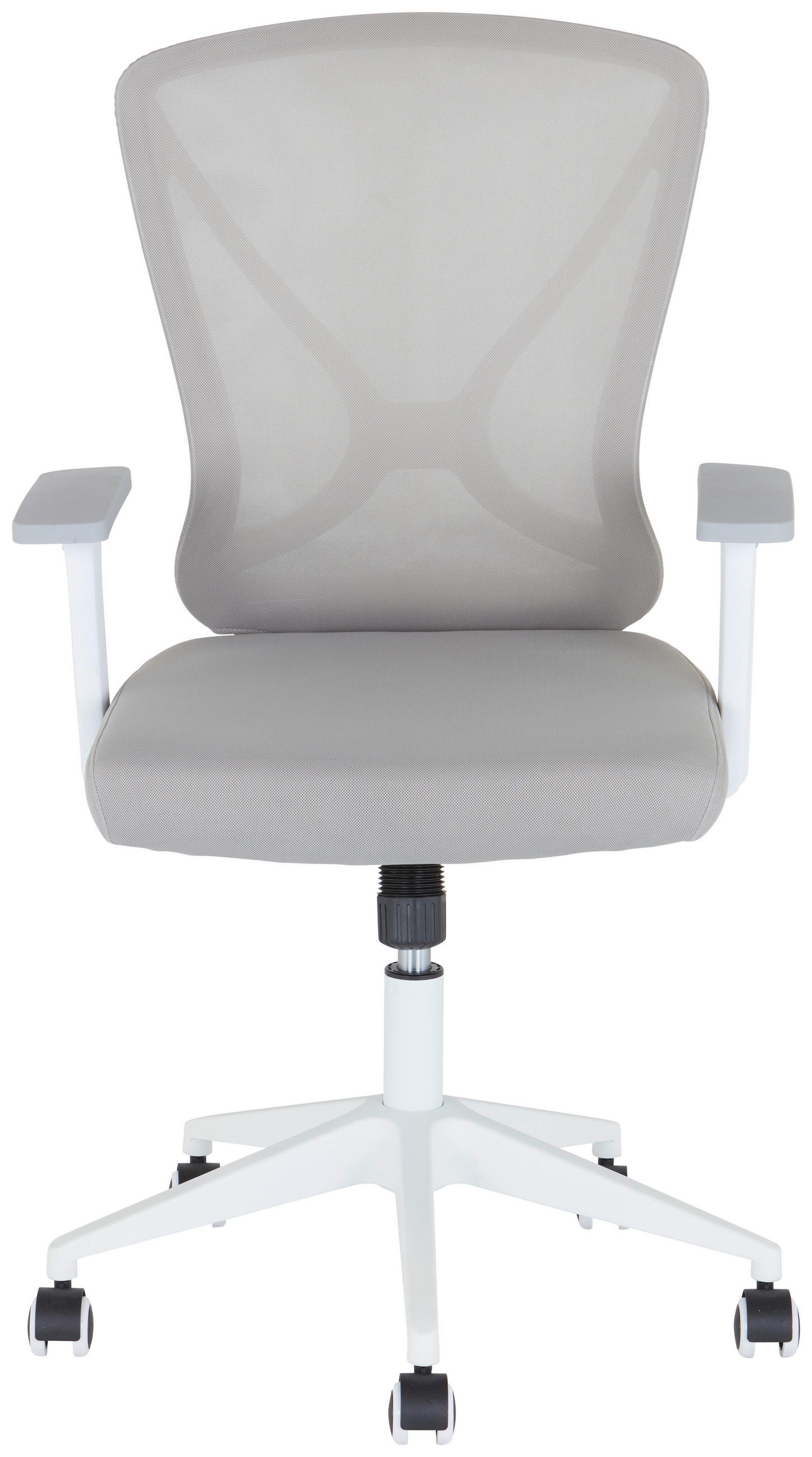 SCAUN ROTATIV microfibră gri, alb - alb/gri, Modern, plastic/textil (63/97-105/57cm) - MID.YOU