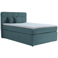 BOXSPRINGBETT 140/200 cm  in Petrol  - Petrol/Schwarz, KONVENTIONELL, Kunststoff/Textil (140/200cm) - Moderano