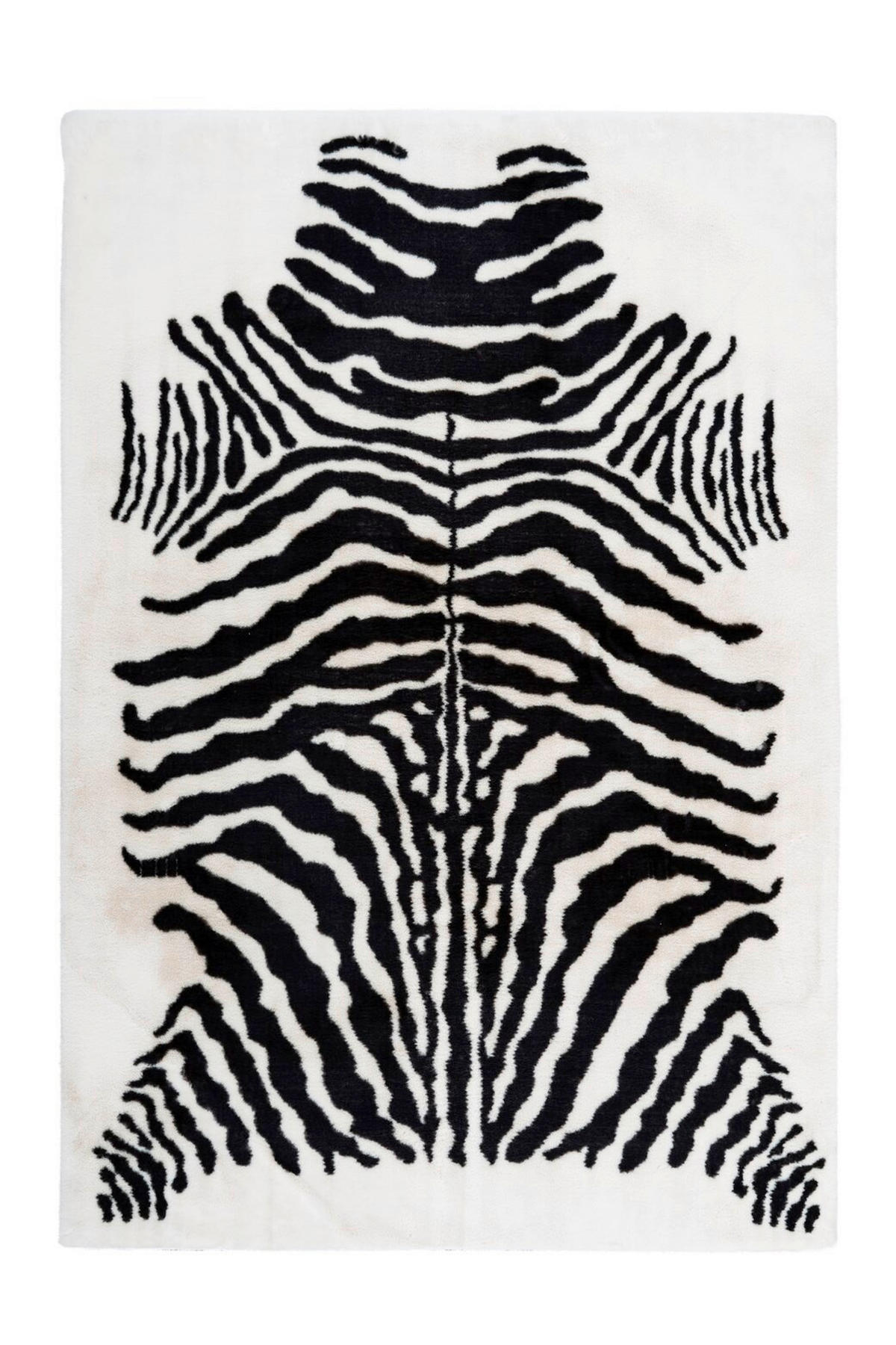 HOCHFLORTEPPICH 160/230 cm Rabbit Animal Schwarz / Weiß Schwarz, Weiß  - Schwarz/Weiß, KONVENTIONELL, Textil (160/230cm)
