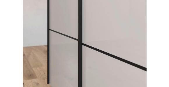 SCHWEBETÜRENSCHRANK 271/223/68 cm 3-türig Grau - Schwarz/Grau, KONVENTIONELL, Glas/Holzwerkstoff (271/223/68cm) - Novel