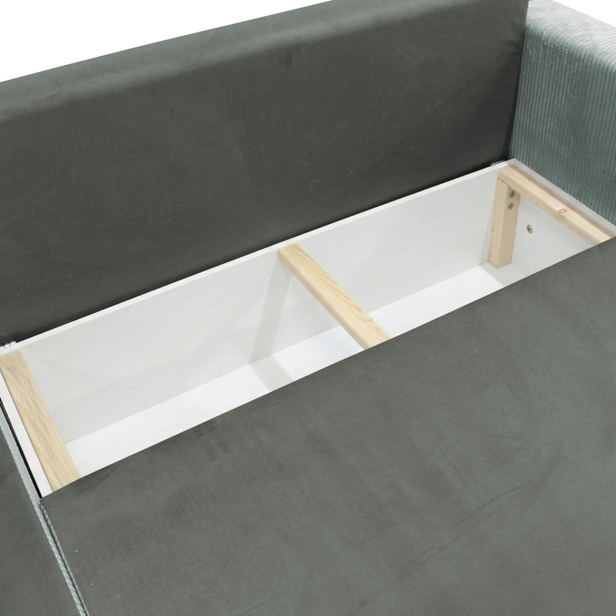 ECKSOFA STELLA in Plüsch Türkis  166/234 cm  - Türkis/Schwarz, Design, Kunststoff/Textil (166/234cm) - MID.YOU