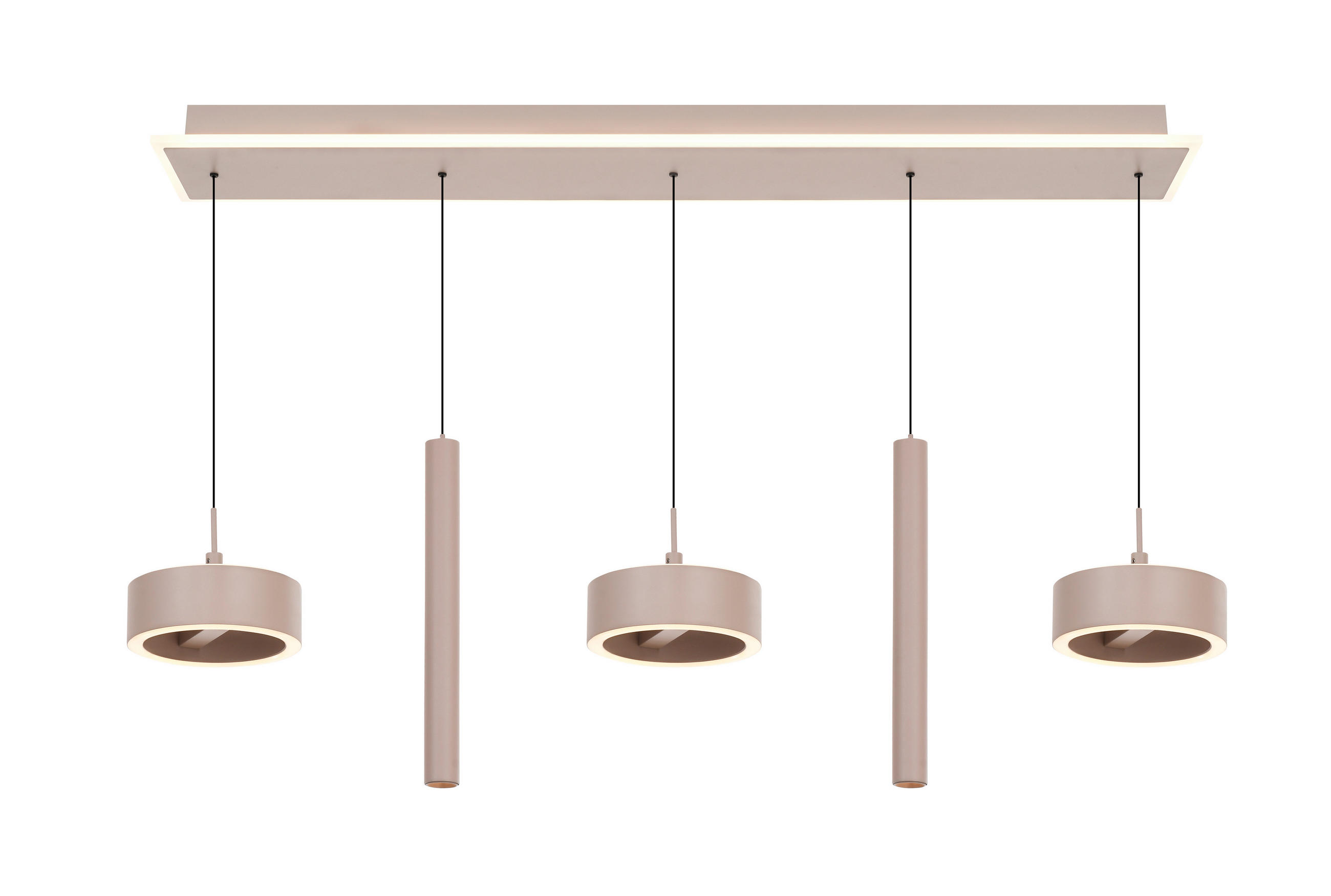 LED-HÄNGELEUCHTE Carnac 99/150/15 cm   - Sandfarben, Design, Kunststoff/Metall (99/150/15cm)