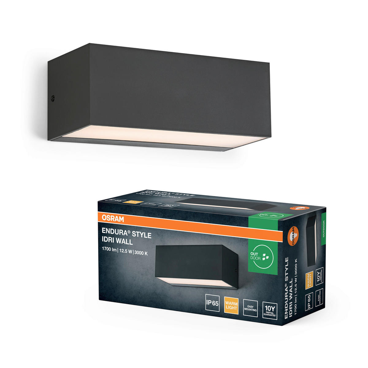 LED-AUßENLEUCHTE 23/9/10,1 cm   - Dunkelgrau, Basics, Kunststoff (23/9/10,1cm) - Osram