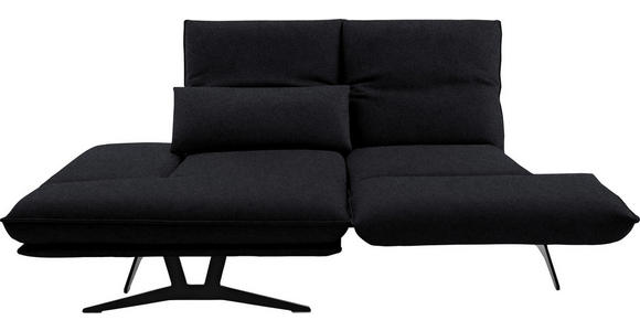 ECKSOFA in Echtleder Anthrazit  - Gelb/Anthrazit, Design, Leder/Metall (130/210cm) - Dieter Knoll