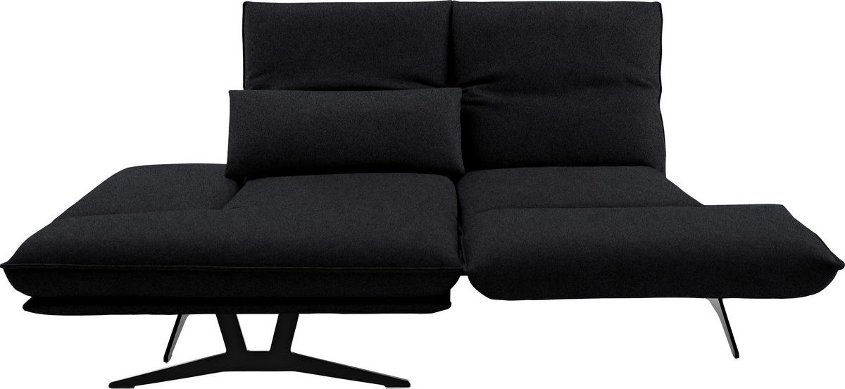ECKSOFA in Echtleder Anthrazit  - Gelb/Anthrazit, Design, Leder/Metall (130/210cm) - Dieter Knoll