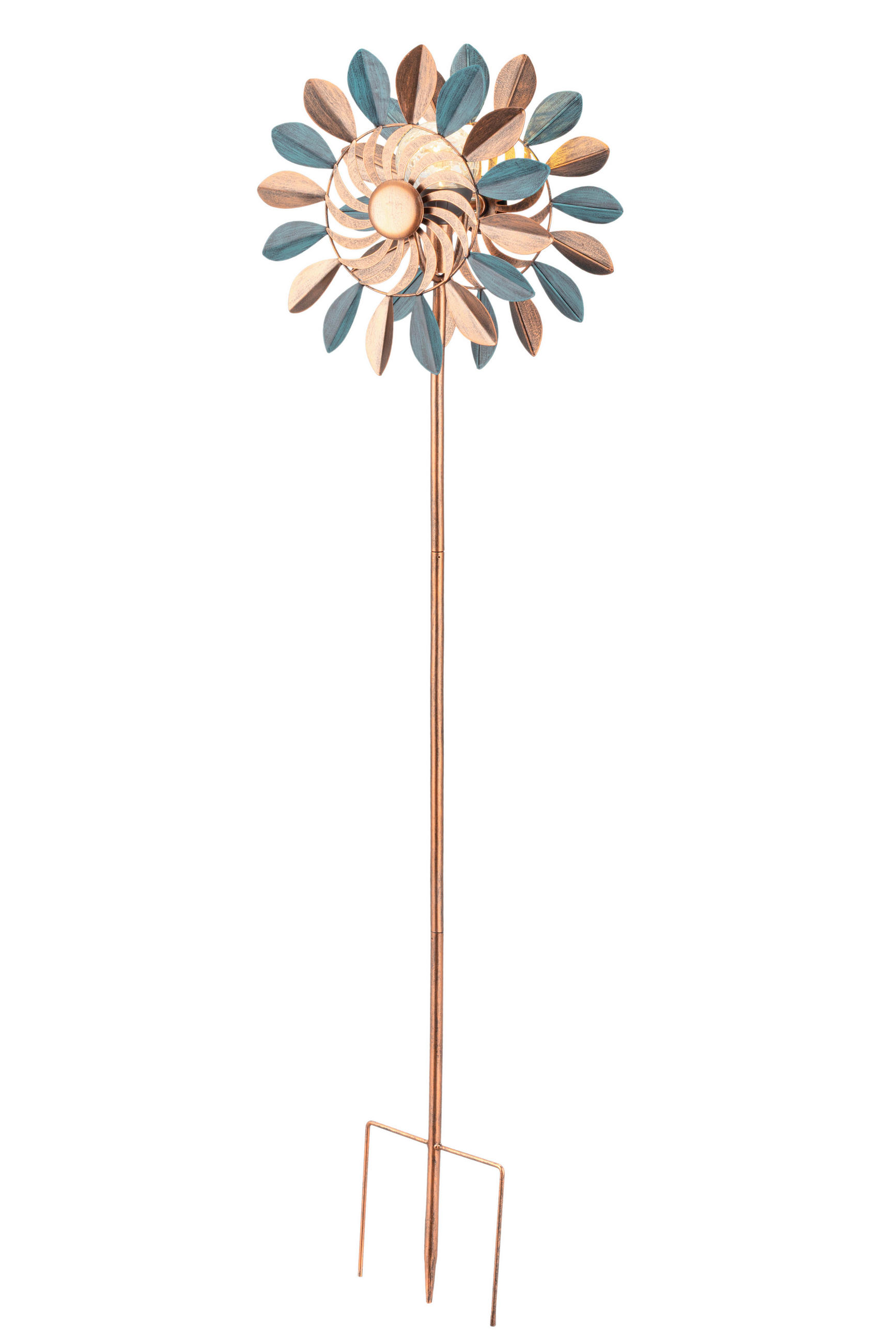 SOLÁRNÍ SVÍTIDLO, 32/18/123 cm - měděné barvy/modrá, Design, kov/plast (32/18/123cm) - Ambia Garden