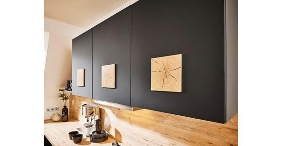 EINBAUKÜCHE - Eichefarben/Schwarz, Design, Holzwerkstoff - Dieter Knoll