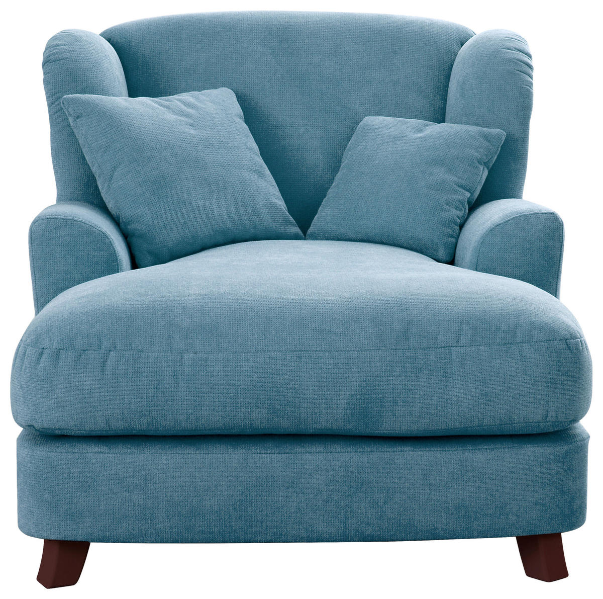 XXL-SESSEL in Hellblau  - Dunkelbraun/Hellblau, Modern, Holzwerkstoff/Textil (109/104/145cm) - Sit & More