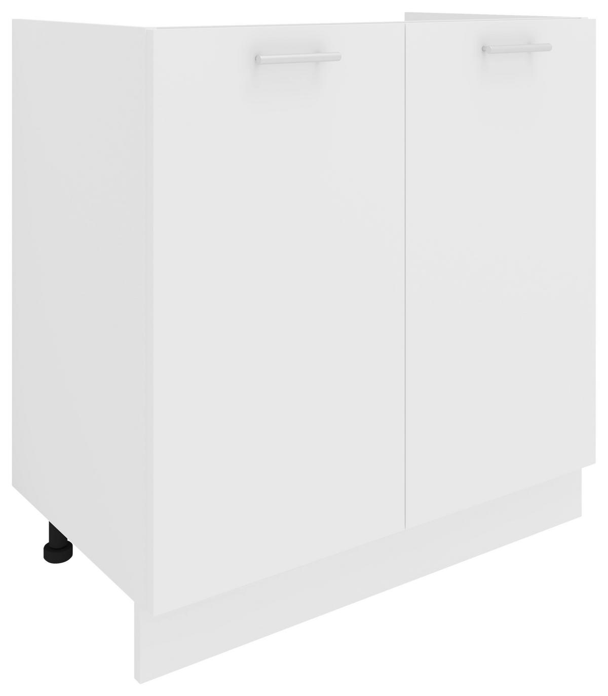 SPÜLENUNTERSCHRANK  in Weiß  - Alufarben/Weiß, KONVENTIONELL, Holzwerkstoff/Metall (80/82/46cm) - MID.YOU