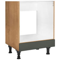 HERDUMBAUSCHRANK Easytouch 60,0/87,0/56,0 cm Grün, Eichefarben  - Eichefarben/Grün, MODERN, Holzwerkstoff (60,0/87,0/56,0cm) - Nobilia