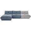 ECKSOFA Grau, Blaugrau Cord, Lederlook  - Blaugrau/Grau, Trend, Textil (185/315cm) - Livetastic