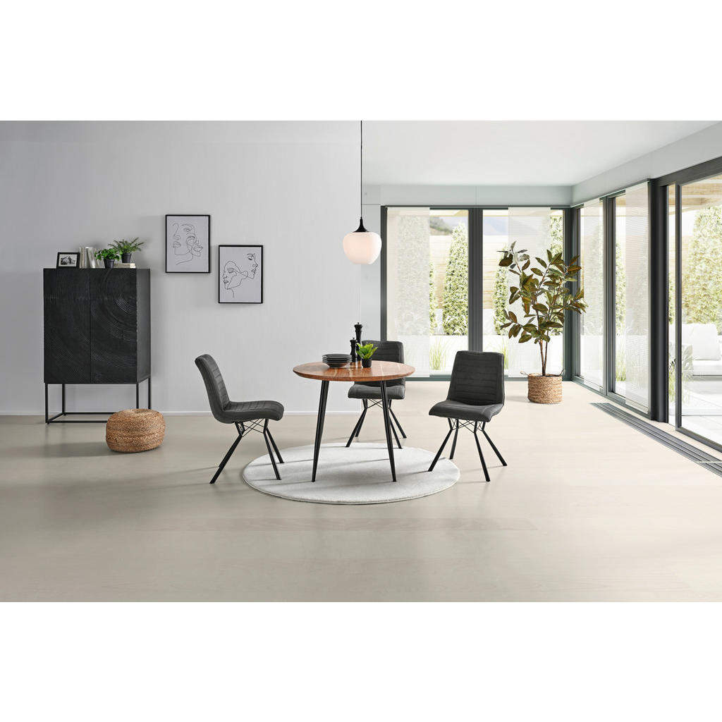Thumbnail - Livetastic Esstisch, Schwarz, Akazie, Holz, Metall, Akazie, Hartholz, Holz, rund, konisch, 90x76x90 cm, Esszimmer, Tisch...